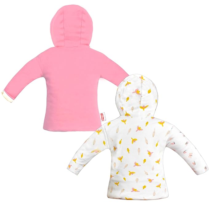 VParents Full Sleeve Winter Cotton Reversible Hooded Jacket for Unisex Baby kids, Toddler- Sweater for Girls Boys.