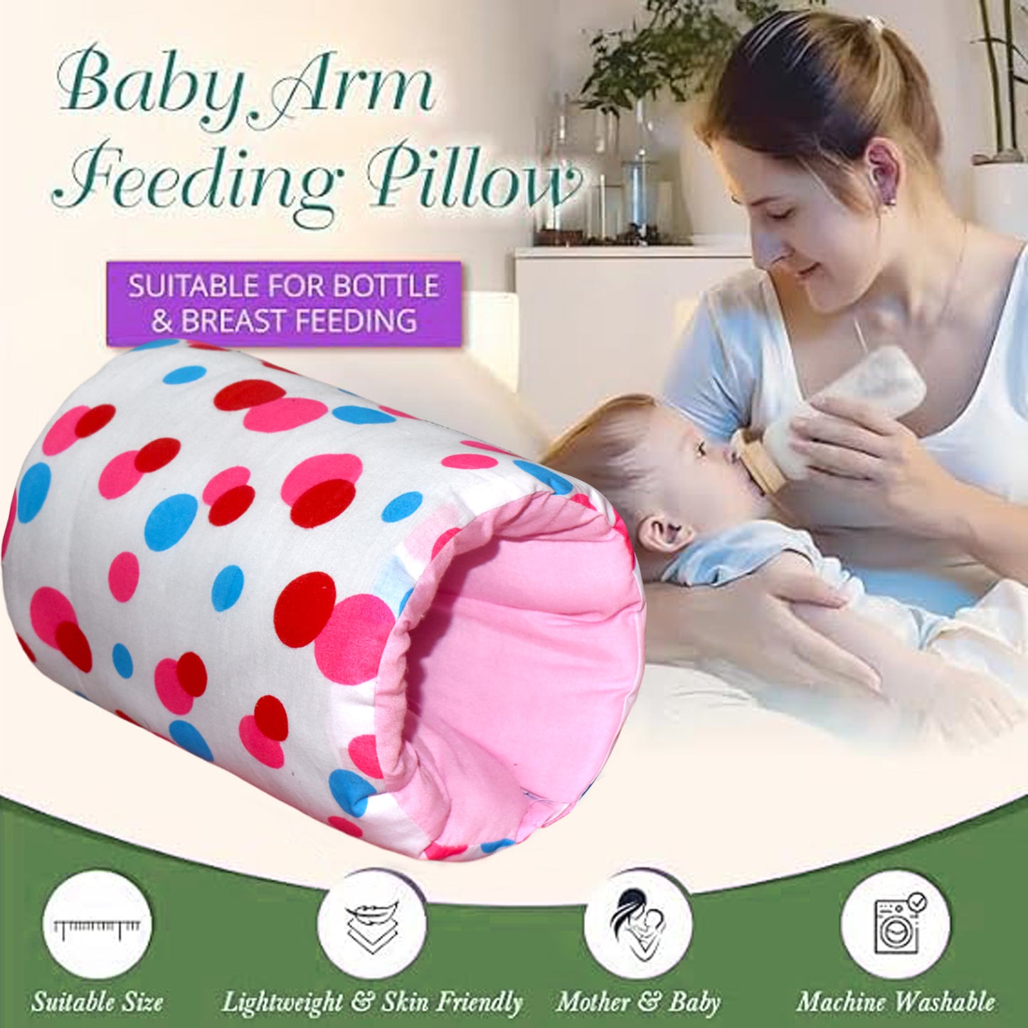 VParents Baby Feeding Arm Pillow for New Born Nursing Pillow for Breast and bottle feeding pillow (Preemiee) VParents