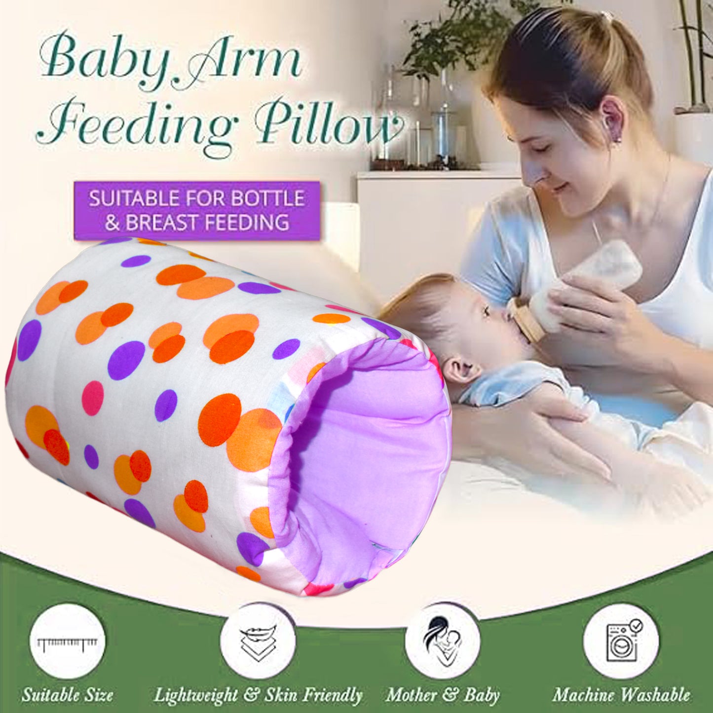VParents Baby Feeding Arm Pillow for New Born Nursing Pillow for Breast and bottle feeding pillow (Preemiee) VParents