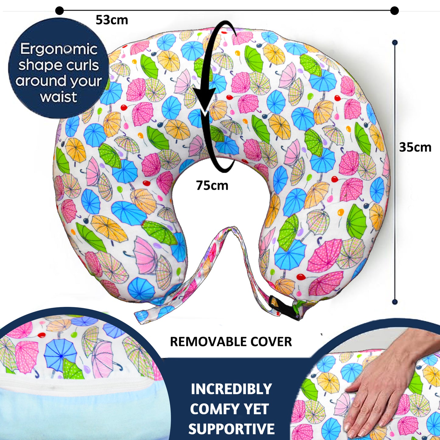 VParents Baby Breast Feeding Pillow, Nursing Pillow, Maternity Feeding Pillow for mother and New born baby (Chunky) VParents