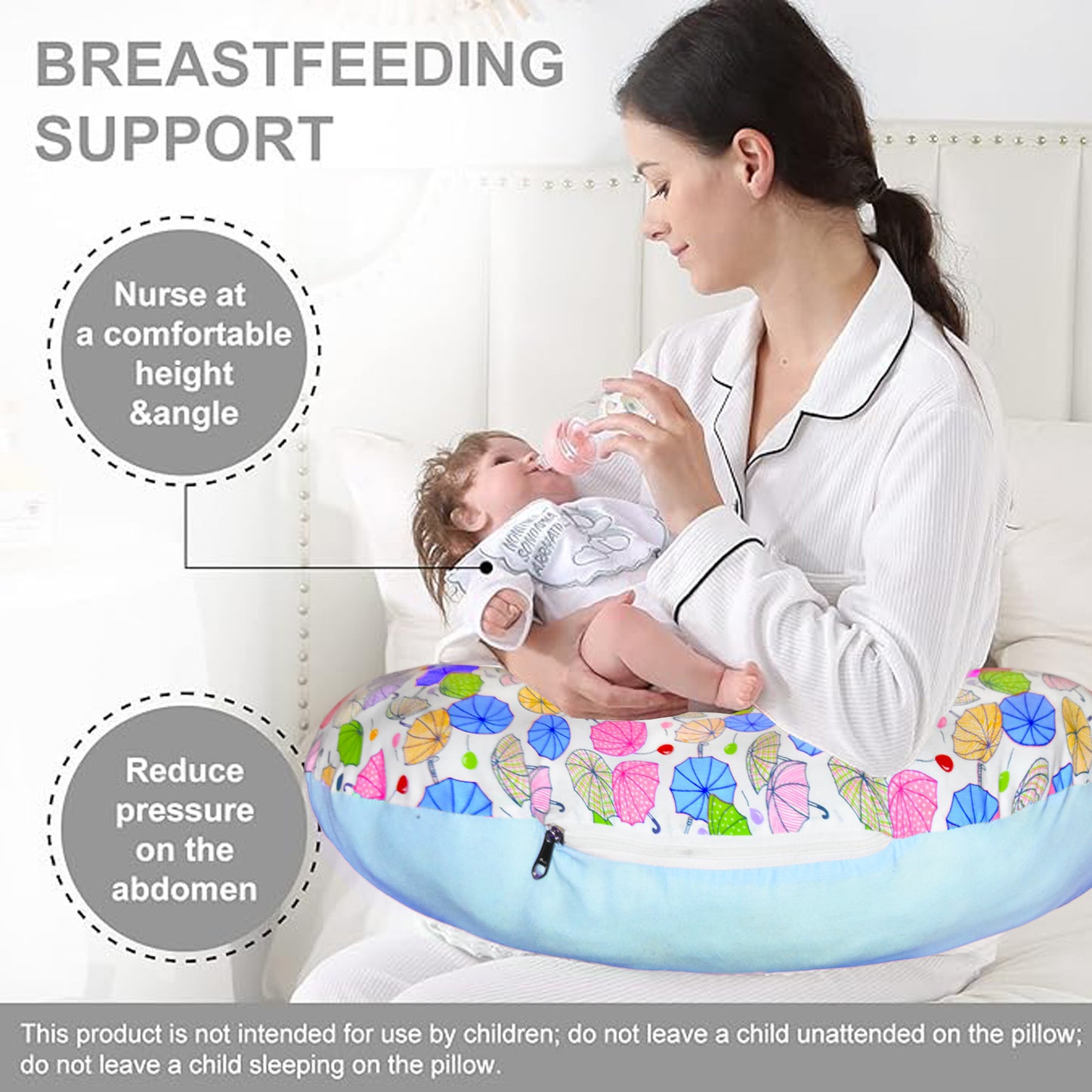 VParents Baby Breast Feeding Pillow, Nursing Pillow, Maternity Feeding Pillow for mother and New born baby (Chunky) VParents
