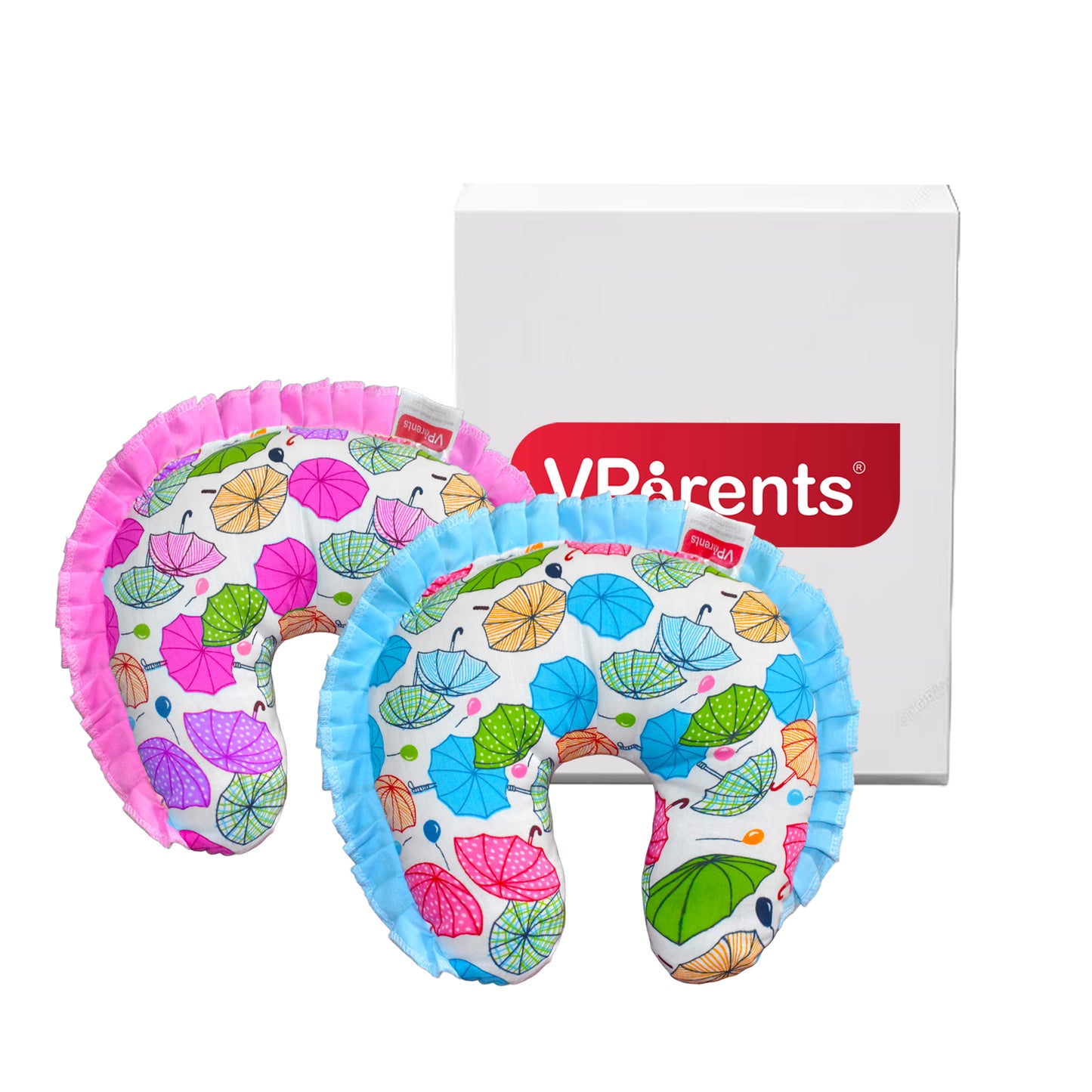 VParents New Born Baby Neck Support Soft Pillow for Head Shaping U Shape Pillow Chunky (Pack of 2) VParents
