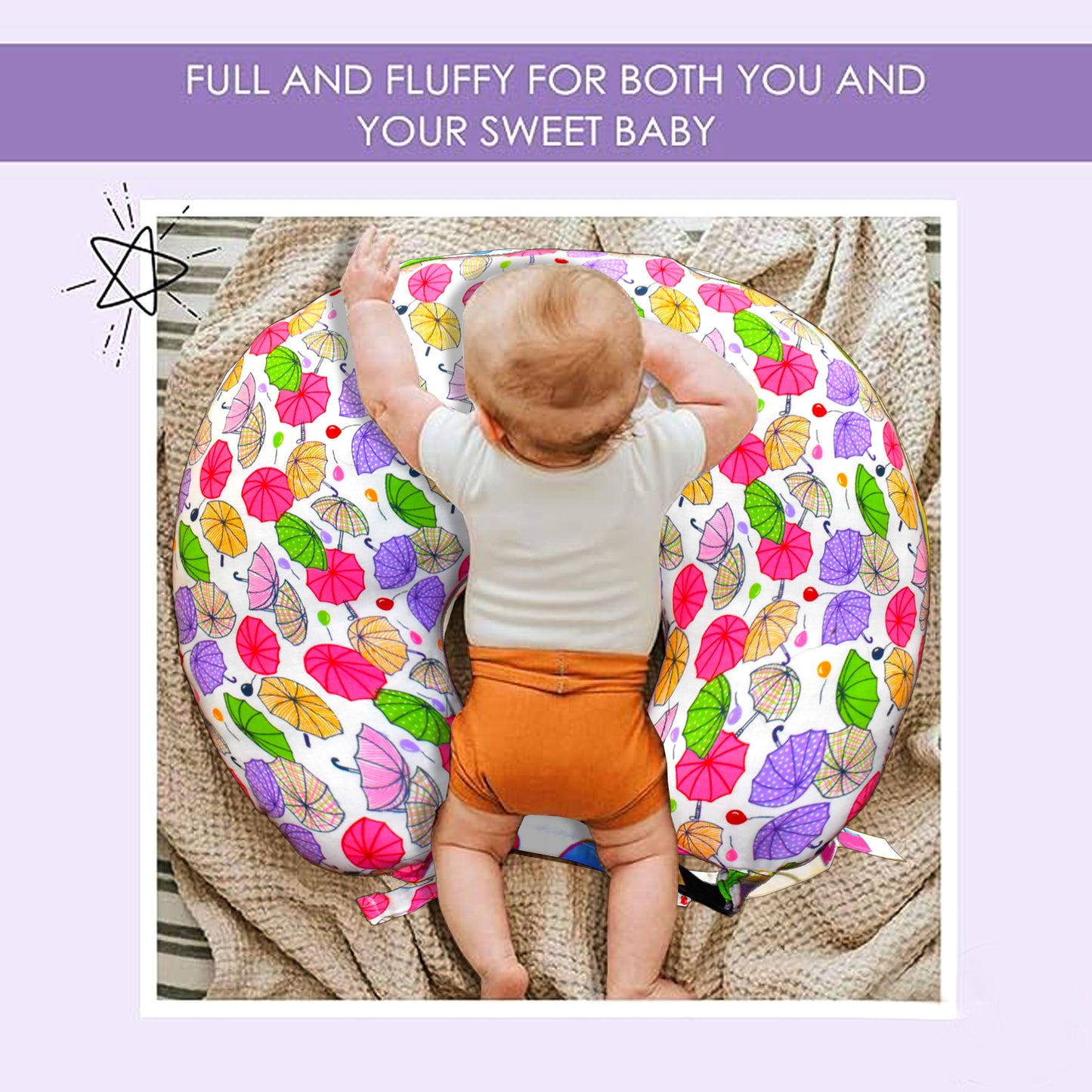 VParents Baby Breast Feeding Pillow, Nursing Pillow, Maternity Feeding Pillow for mother and New born baby (Chunky) VParents