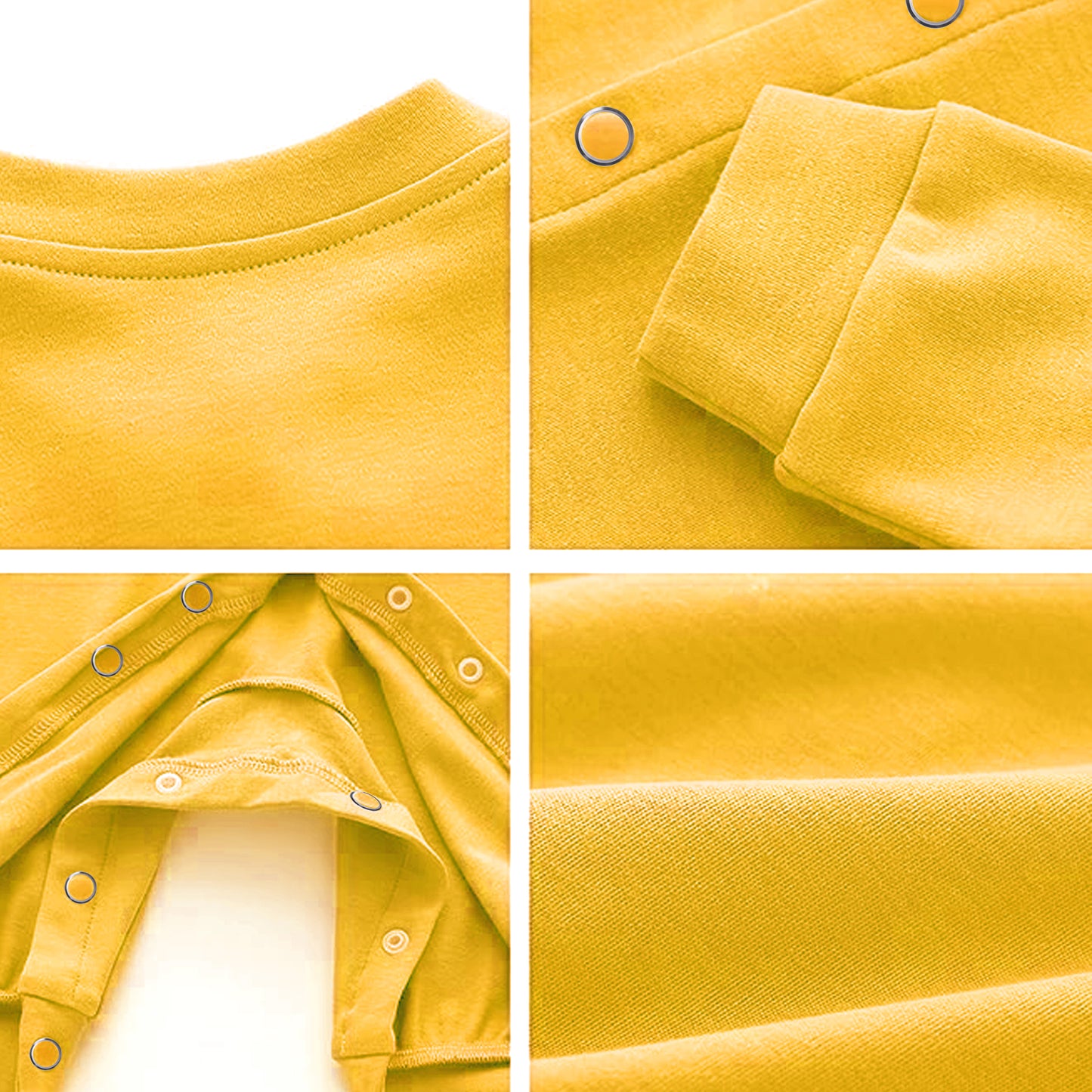 Full Length Printed Baby Footies Sleepsuit Romper Pack of 3-(Yellow)