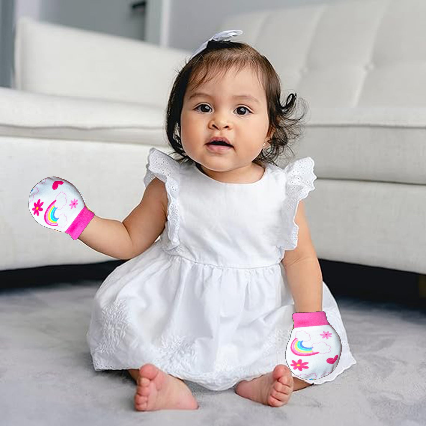 Newborn baby essentials combo for baby girl pack of 9 (0-6 M)