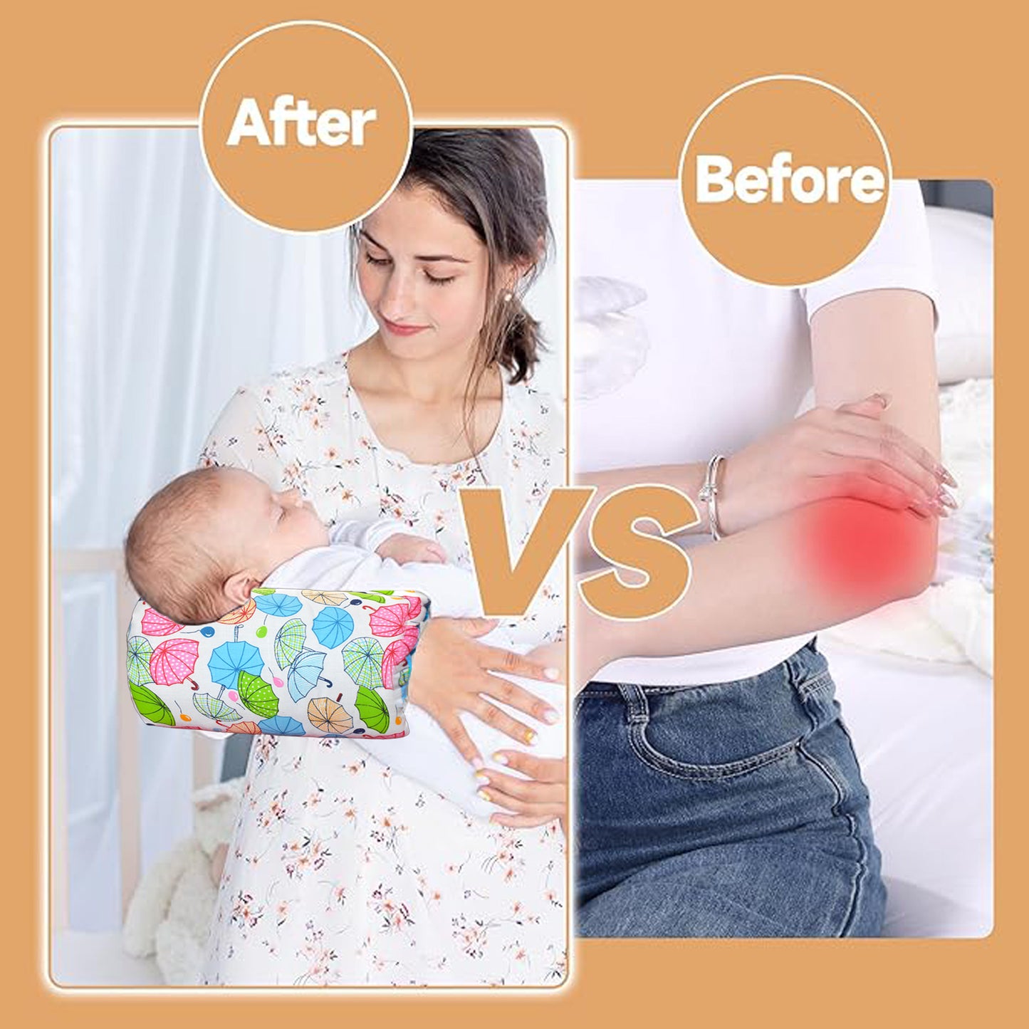 VParents Baby Feeding Arm Pillow for New Born Nursing Pillow for Breast and bottle feeding pillow (Chunky) VParents