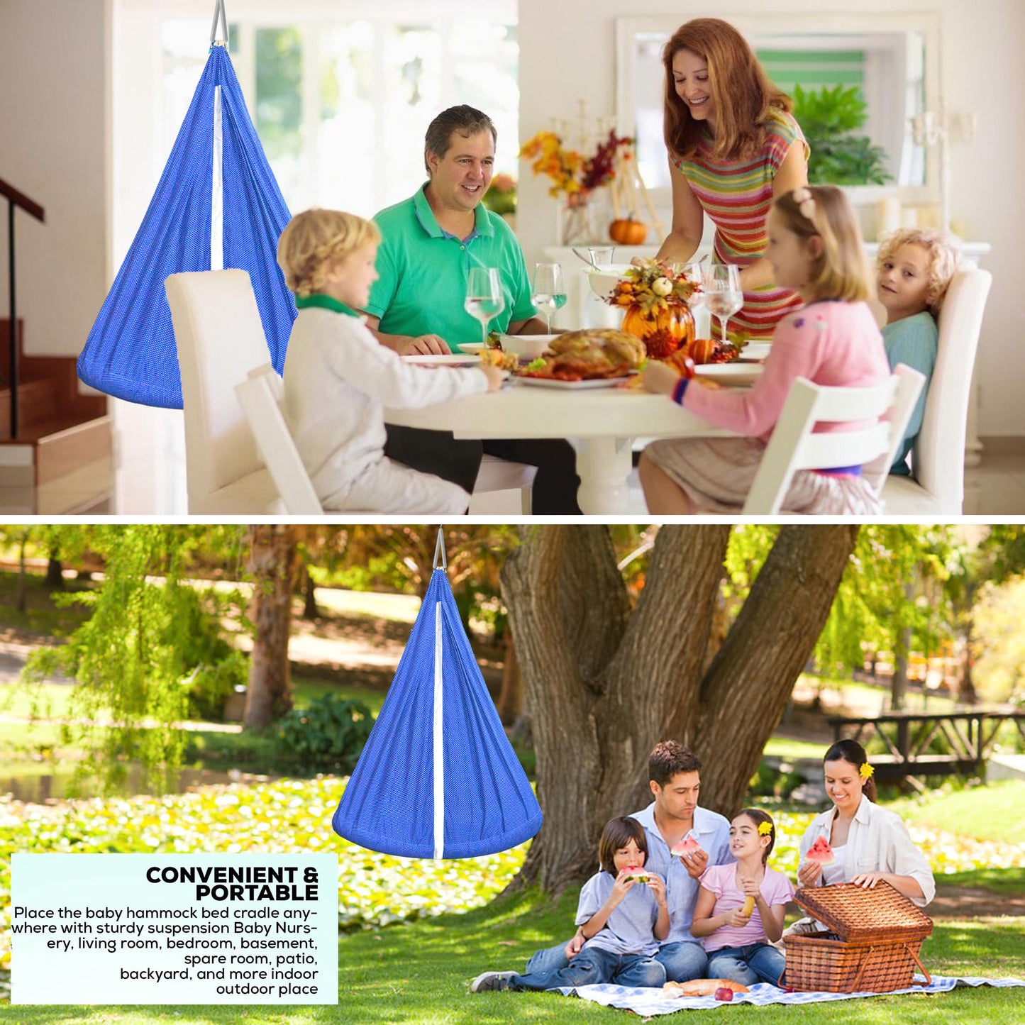 VParents Infant Baby Swing Cradle with Mosquito Net and Spring