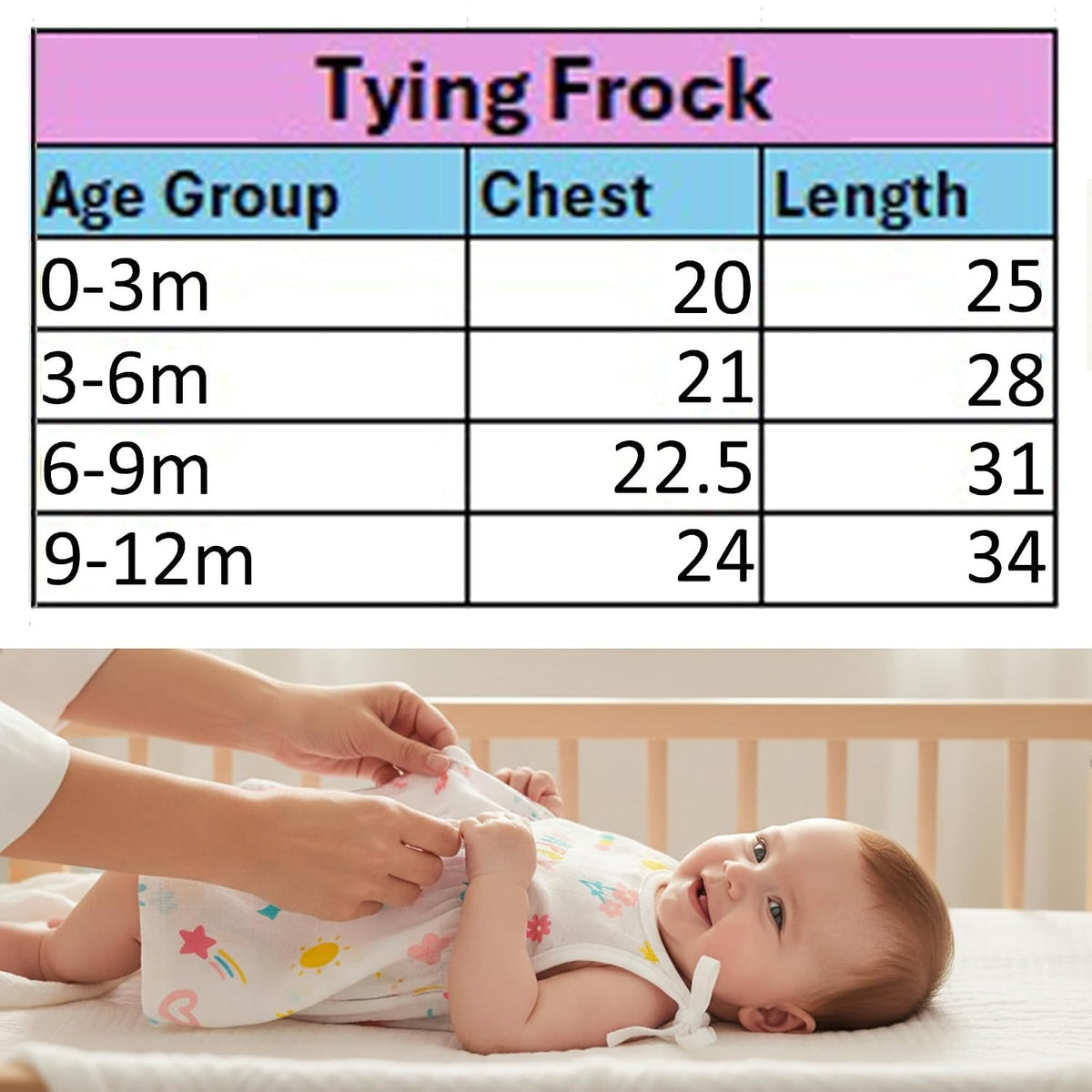 VParents 100% Organic Cotton knoted tying frock and tying jabla Newborn Baby Girls Sleeveless Summerwear Dress Muslin Frock for Infants
