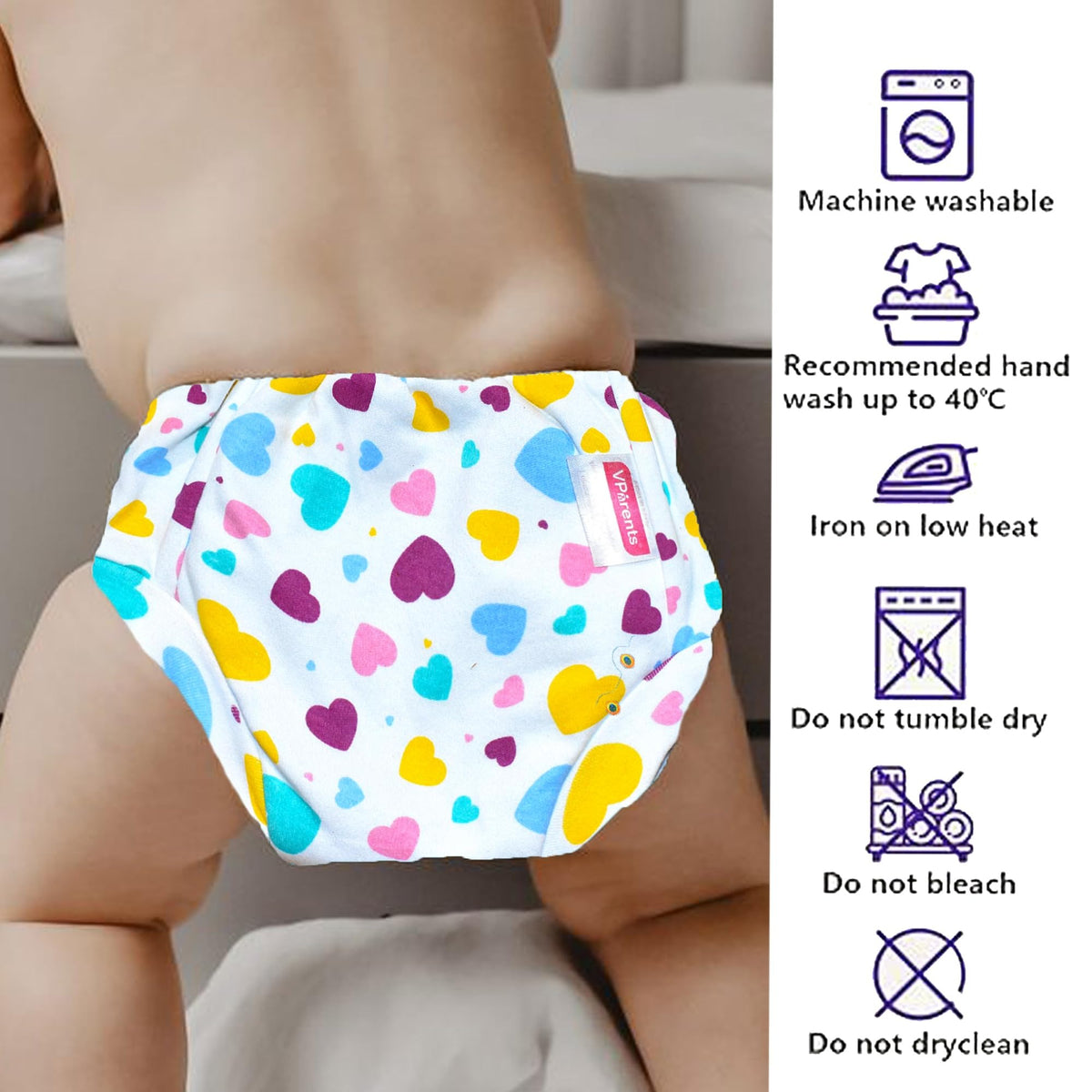 VParents Padded Underwear for Babies and Toddlers with 3 Layers of Cotton Padding Potty Training Pull Up & Diaper-Free Time