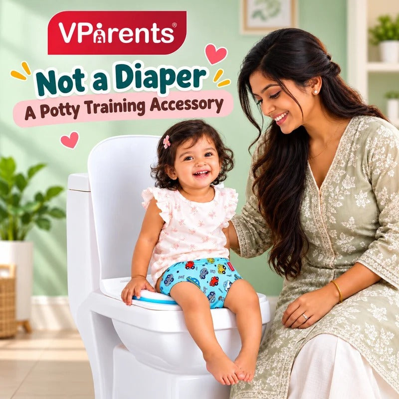 VParents Padded Underwear for Babies and Toddlers with 3 Layers of Cotton Padding Potty Training Pull Up & Diaper-Free Time (2 - 3 years ,Car)