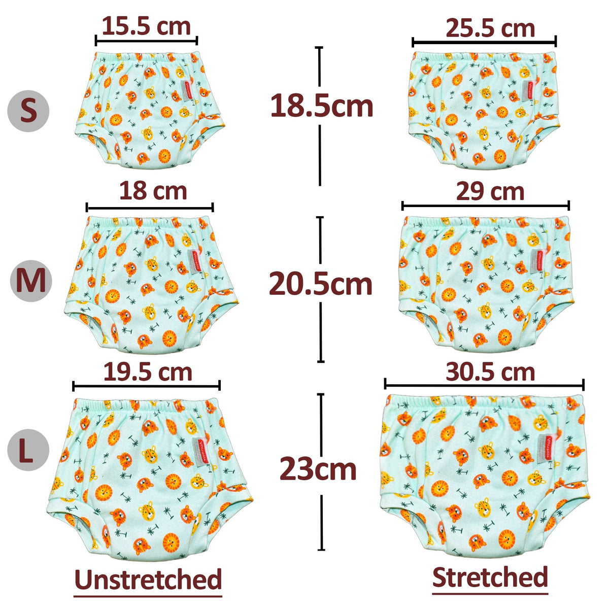 VParents Padded Underwear for Babies and Toddlers with 3 Layers of Cotton Padding Potty Training Pull Up & Diaper-Free Time