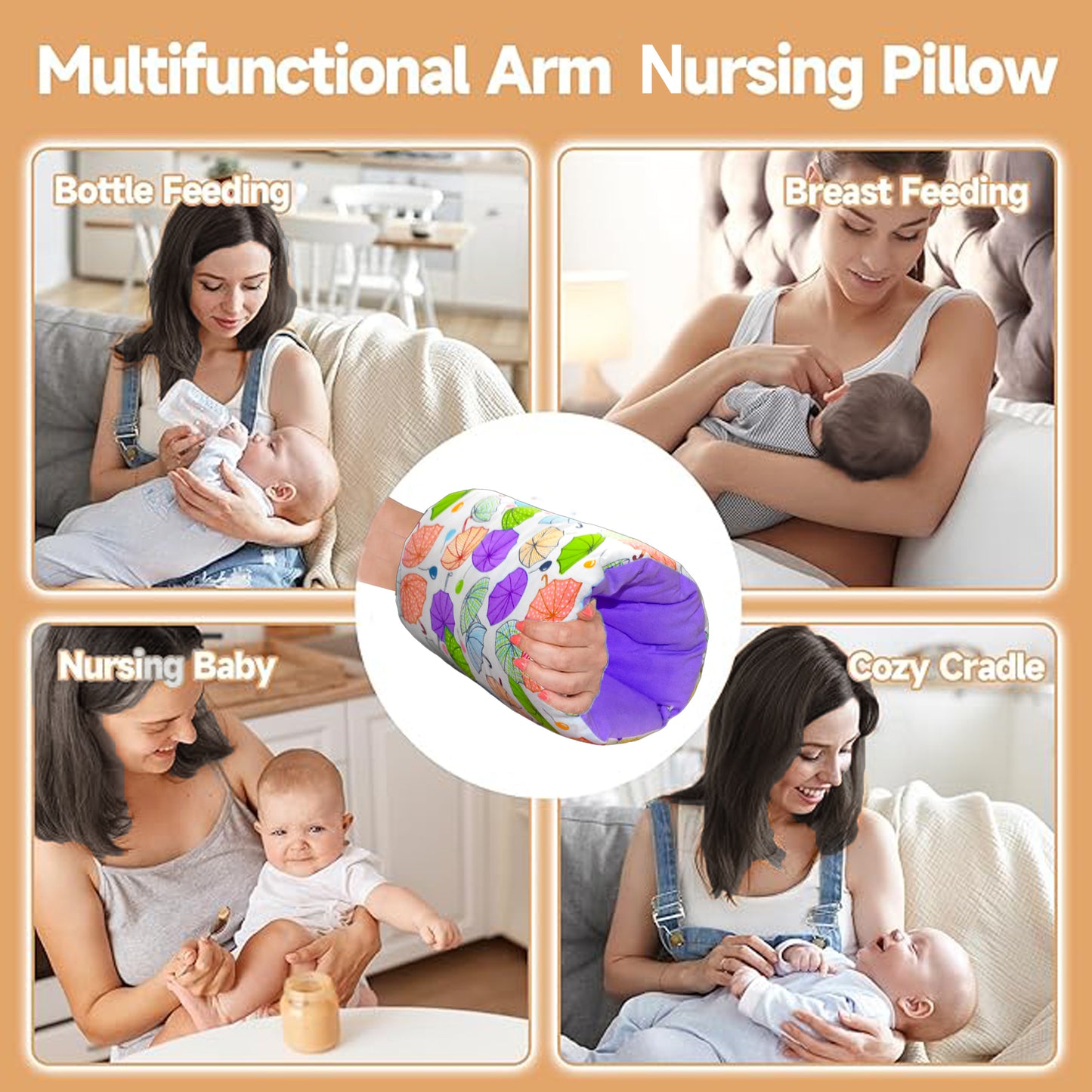 VParents Baby Feeding Arm Pillow for New Born Nursing Pillow for Breast and bottle feeding pillow (Chunky) VParents
