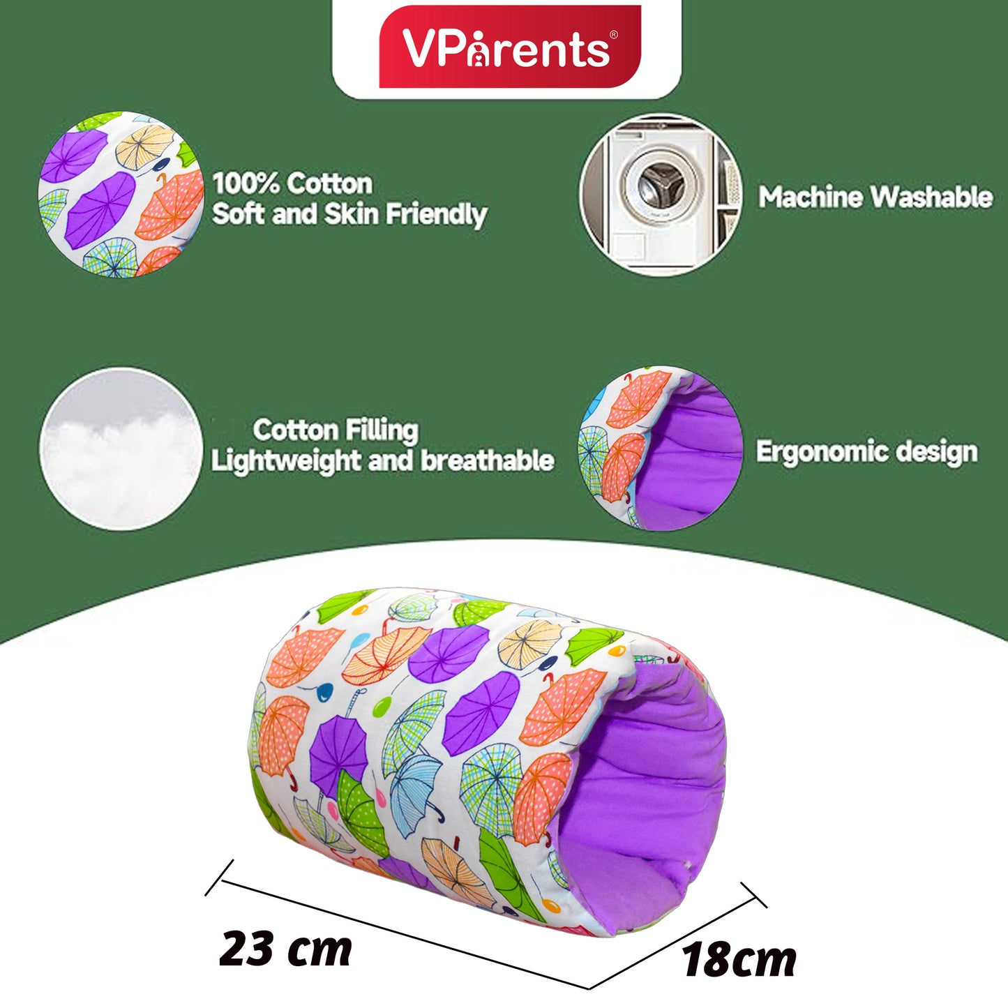 VParents Baby Feeding Arm Pillow for New Born Nursing Pillow for Breast and bottle feeding pillow (Chunky) VParents