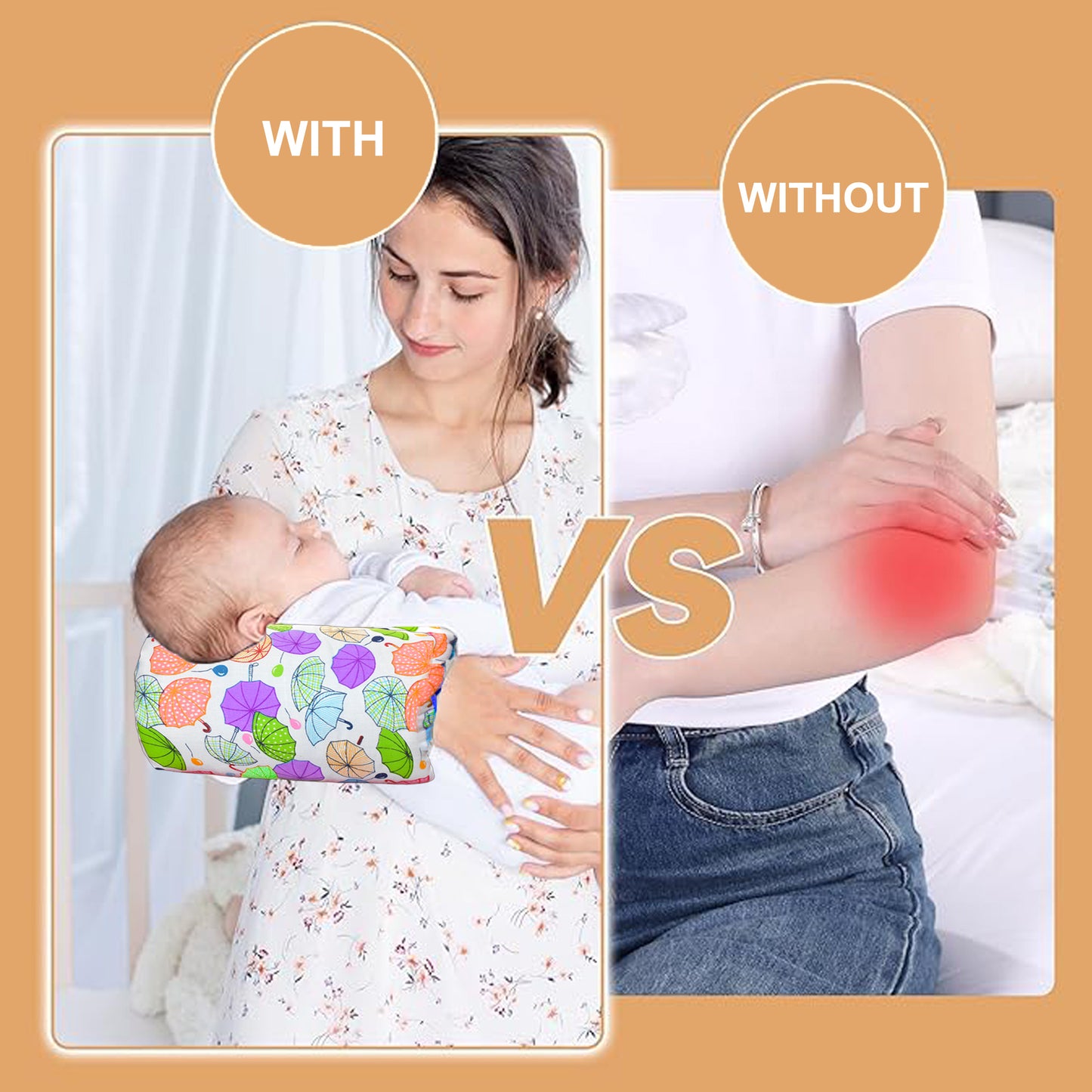 VParents Baby Feeding Arm Pillow for New Born Nursing Pillow for Breast and bottle feeding pillow (Chunky) VParents