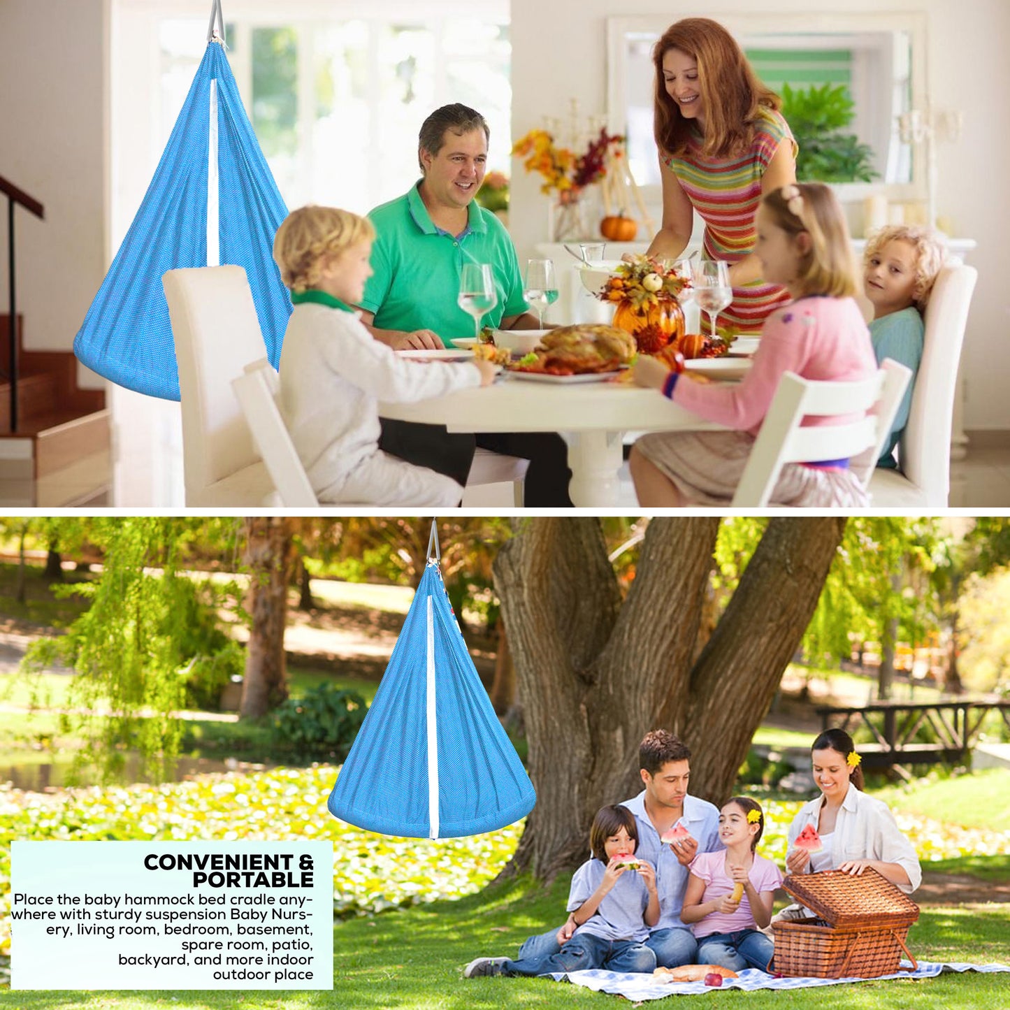 VParents Infant Baby Swing Cradle with Mosquito net Spring and Metal Window Cradle Hanger