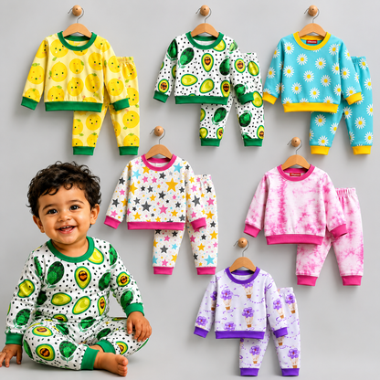 VParents  100% cotton Baby and Kids Cotton Printed  Nightwear
