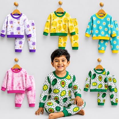 VParents  100% cotton Baby and Kids Cotton Printed  Nightwear