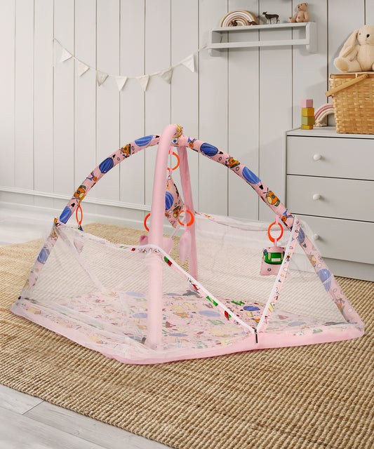 VParents Perry Baby Bedding Set/Baby Bedding Mattress Set with Mosquito Net/Baby Bed Set and Baby Play Gym with Mosquito Net