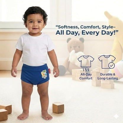 VParents Bloomer for Kids Unisex, 100% Pure Cotton Soft & Breathable Underwear Bloomers for Baby Comfortable & Durable - Dark Blue 6-12 months