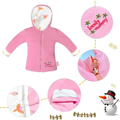 VParents Full Sleeve Winter Cotton Reversible Hooded Jacket for Unisex Baby kids, Toddler- Sweater for Girls Boys.