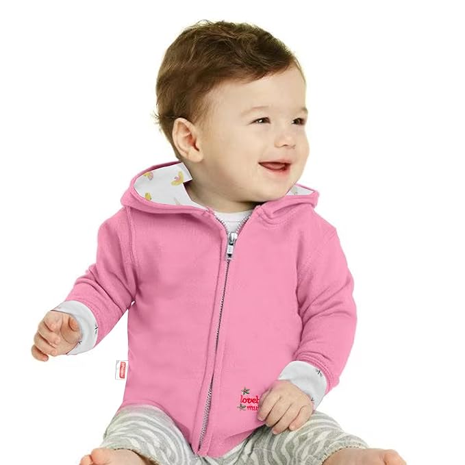 VParents Full Sleeve Winter Cotton Reversible Hooded Jacket for Unisex Baby kids, Toddler- Sweater for Girls Boys.