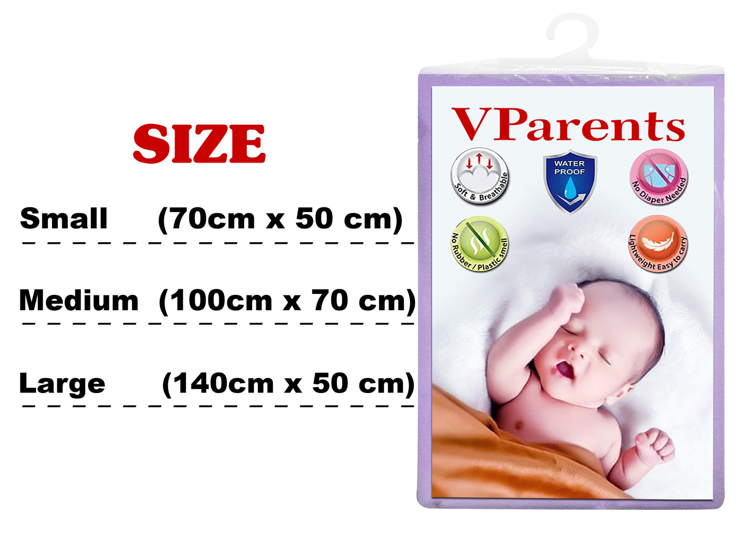 VParents Chubby Cheeks Water Proof Baby Bed Protector Reusable Dry Sheet