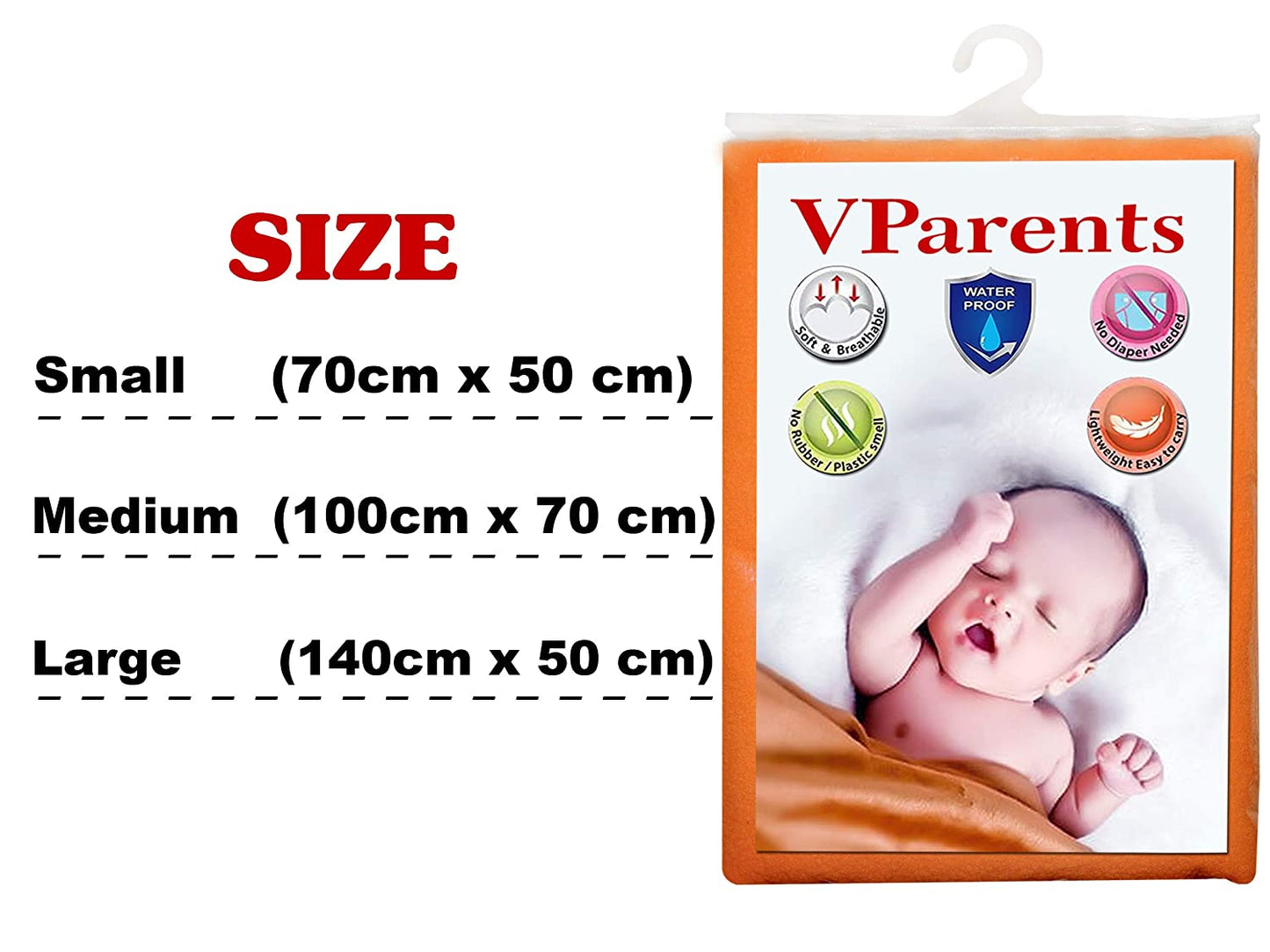 VParents Chubby Cheeks Water Proof Baby Bed Protector Reusable Dry Sheet