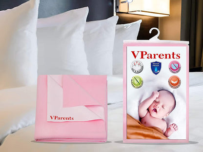 VParents Chubby Cheeks Water Proof Baby Bed Protector Reusable Dry Sheet