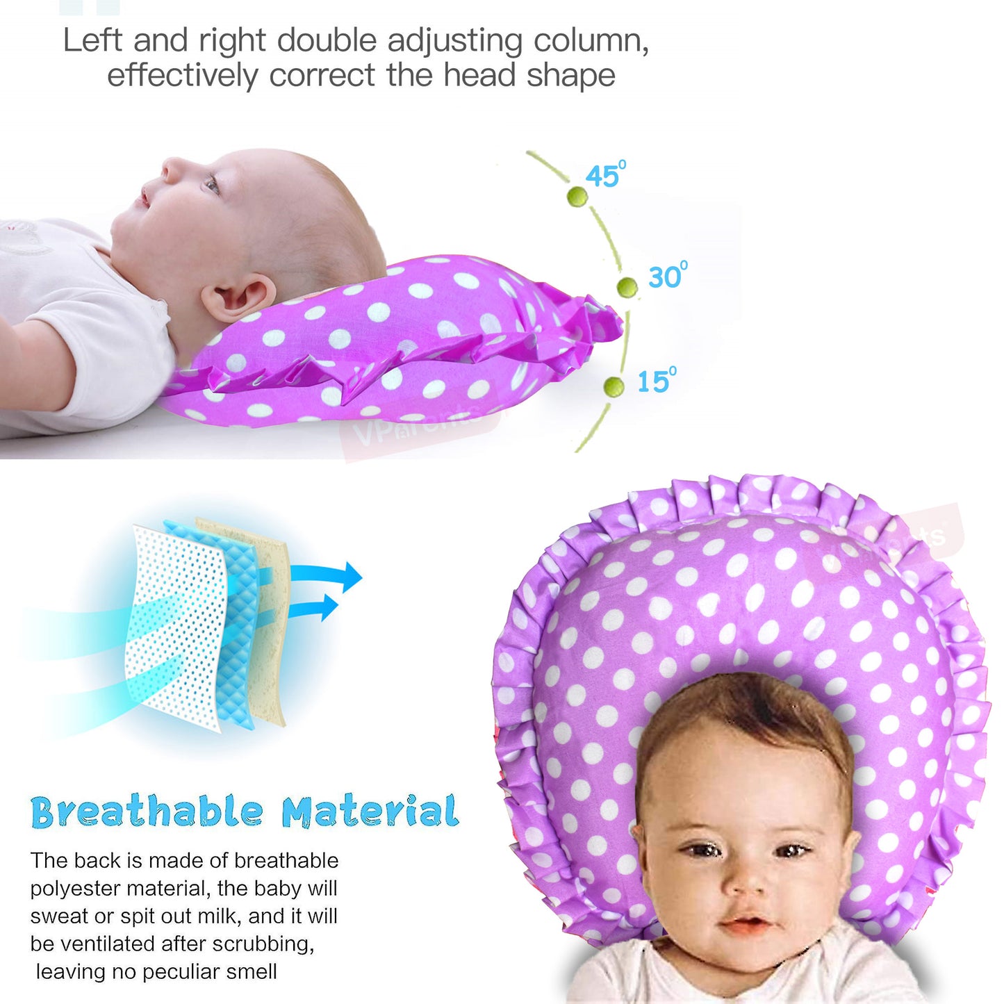 VParents Toddler Neck Support Soft Pillow for New Born Baby U Shape Pillow