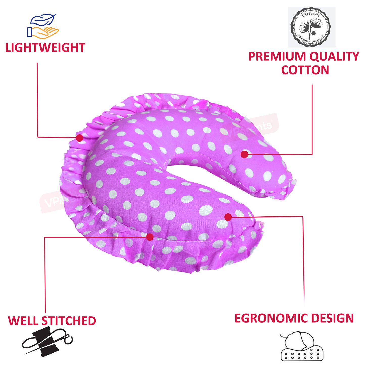 VParents Toddler Neck Support Soft Pillow for New Born Baby U Shape Pillow