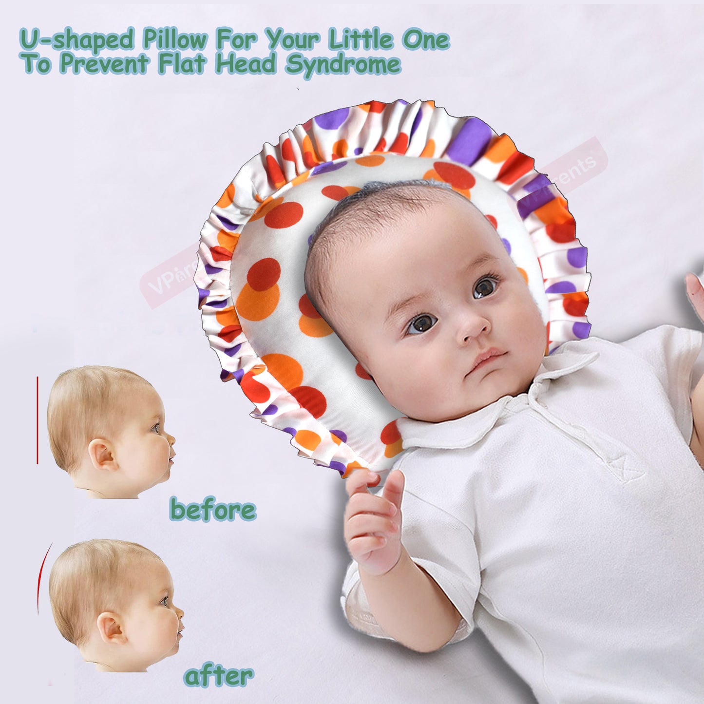 VParents preemie Neck Support Soft Pillow for New Born Baby U Shape Pillow