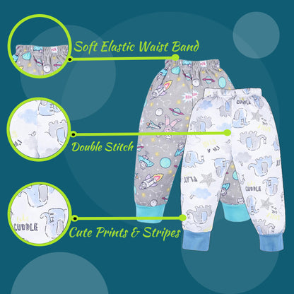 VParents Regular Loose Fit Track  Pajama Pants for Boys and Girls (pack of 5)(prints may vary) VParents