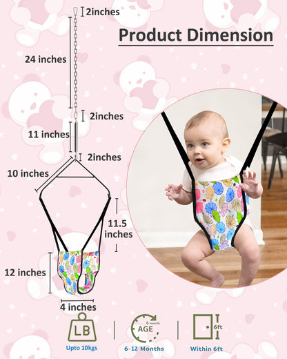 Vparents 2 in 1 Baby Toddler Jumper with Window Hanging Metal Stand Cum Baby Walking Harness Function.