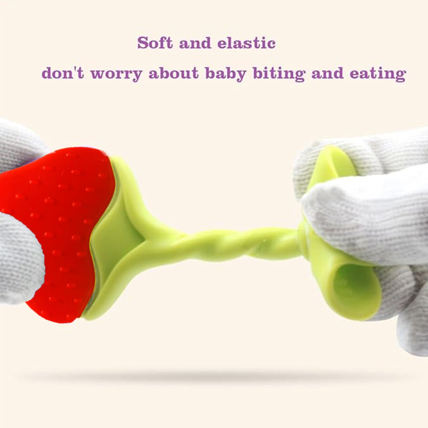 VParents Silicone Baby Teether for 3months+ Baby, Teething and Chewing Toys for Babies BPA Free (Multicolor) Pack of (2)