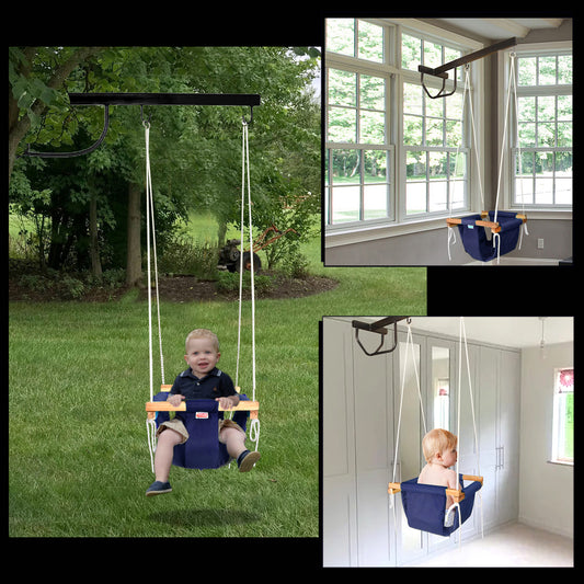 Roller Swing for Kids with Hanging Metal Rod | jhula for Kids|Baby Garden Swing (8 Months to 3 Years) (Up to 15 kg) (Blue)