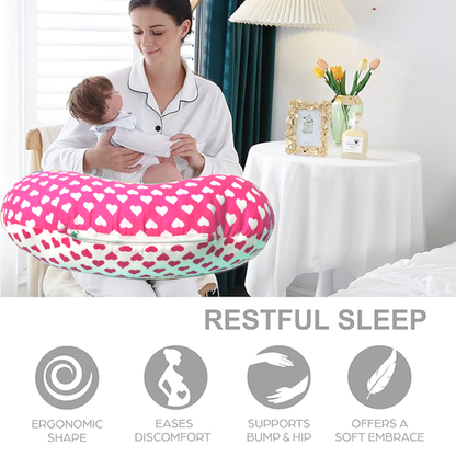 VParents Rosy Baby Multipurpose Baby Feeding Nursing Cum Maternity Pillow