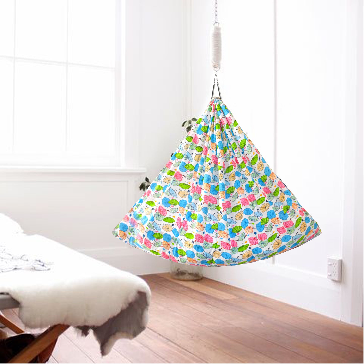 VParents Chunky  Baby Swing Cradle with and Spring (Blue) VParents