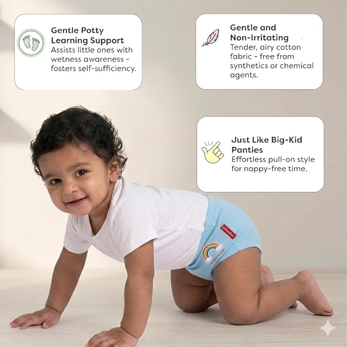 VParents Bloomer for Kids Unisex, 100% Pure Cotton Soft & Breathable Underwear Bloomers for Baby Comfortable & Durable - Blue 4-6 years