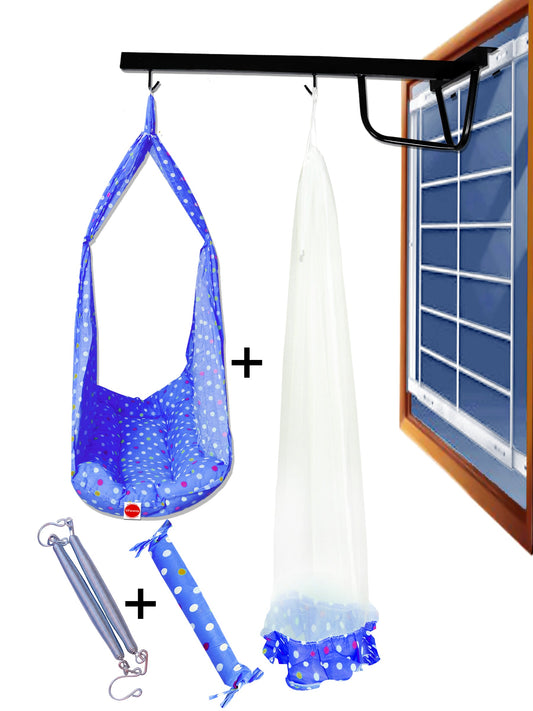 VParents Tot Baby Swing Cradle with Mosquito net Spring and Metal Window Cradle Hanger