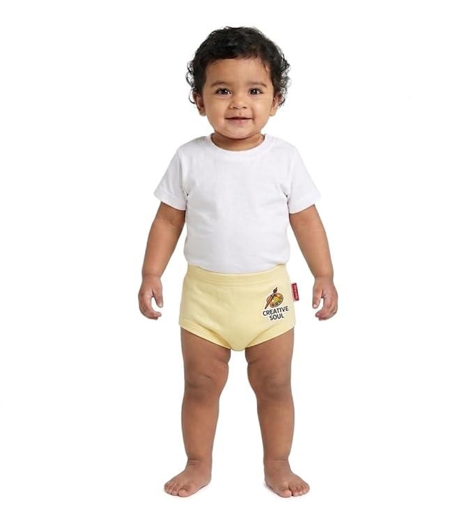 VParents Bloomer for Kids Unisex, 100% Pure Cotton Soft & Breathable Underwear Bloomers for Baby Comfortable & Durable - beige 6-12 months