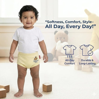 VParents Bloomer for Kids Unisex, 100% Pure Cotton Soft & Breathable Underwear Bloomers for Baby Comfortable & Durable - beige 6-12 months