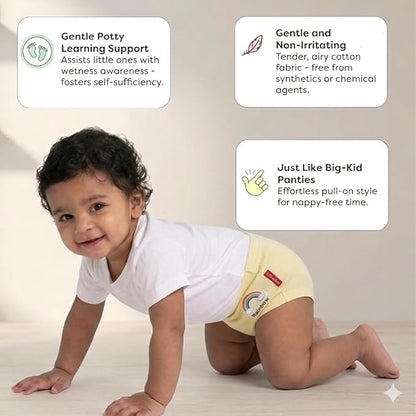 VParents Bloomer for Kids Unisex, 100% Pure Cotton Soft & Breathable Underwear Bloomers for Baby Comfortable & Durable - beige 6-12 months