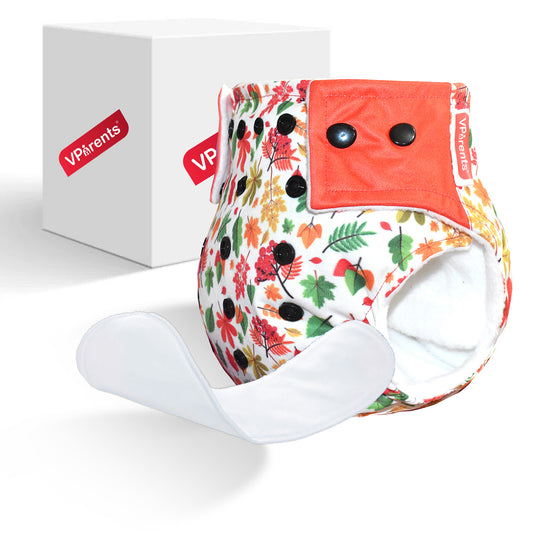 Flower Print Reusable and Adjustable Cloth Diapers With Insert (Flower)
