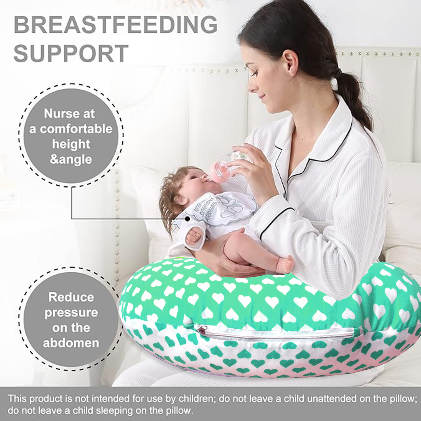 VParents Rosy Baby Multipurpose Baby Feeding Nursing Cum Maternity Pillow