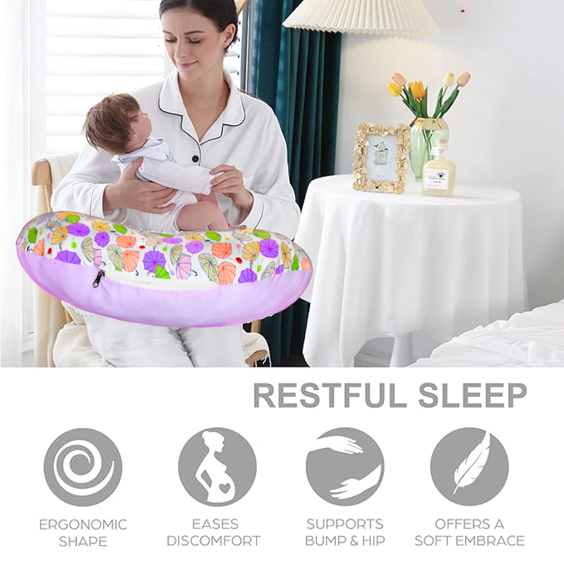 VParents Baby Breast Feeding Pillow, Nursing Pillow, Maternity Feeding Pillow for mother and New born baby (Chunky) (Copy) VParents