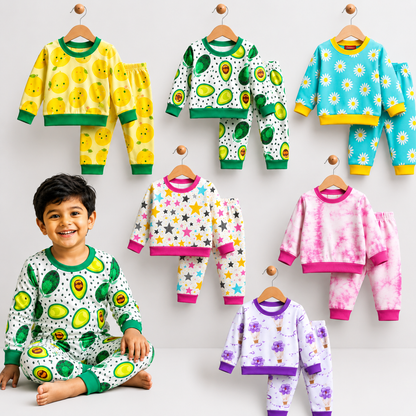 VParents  100% cotton Baby and Kids Cotton Printed  Nightwear