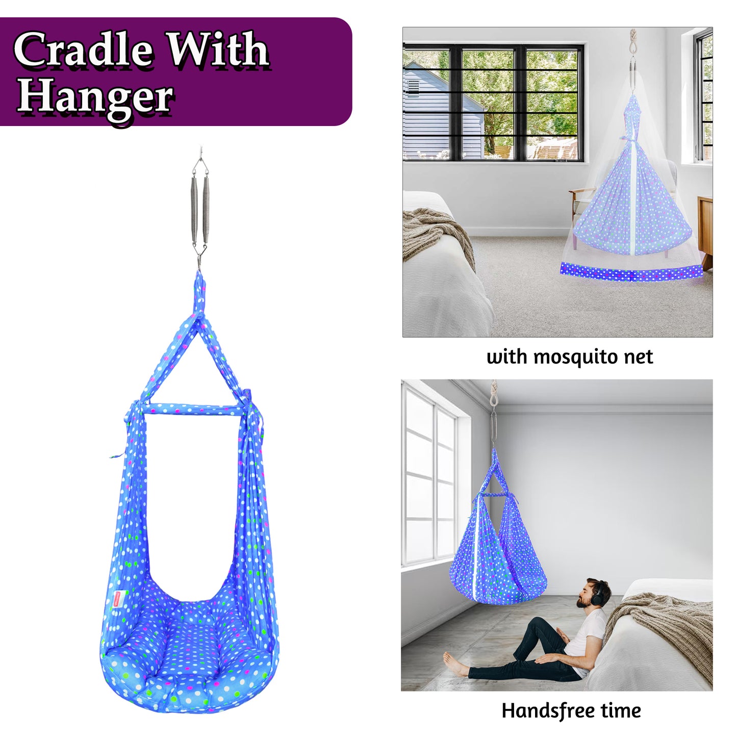 VParents Tot Baby Swing Cradle with Mosquito net Spring