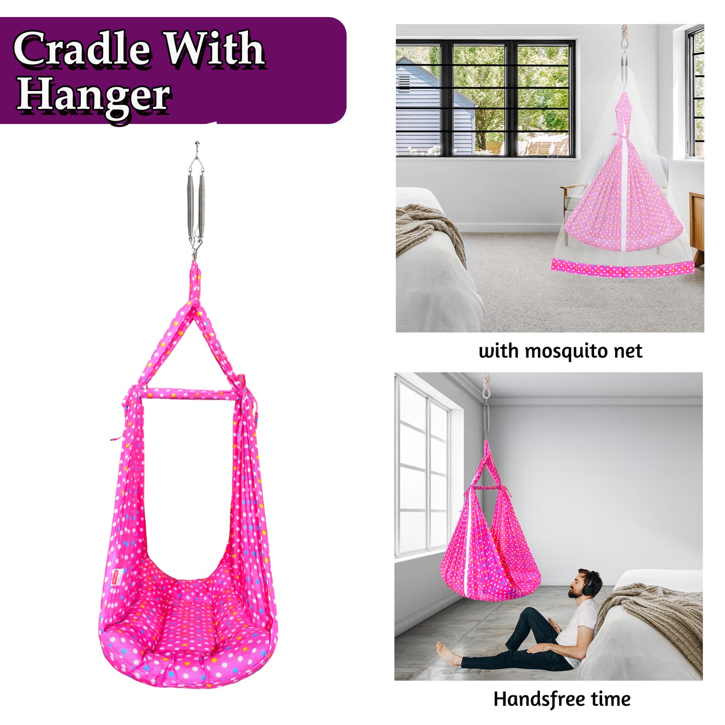 VParents Tot Baby Swing Cradle with Mosquito net Spring