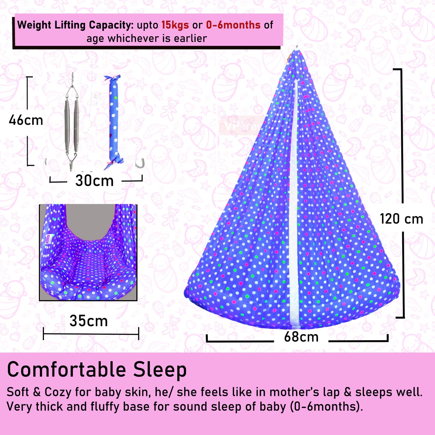 VParents Tot Baby Swing Cradle with Mosquito net Spring