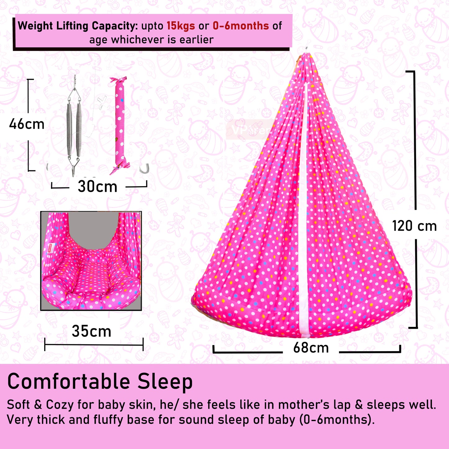 VParents Tot Baby Swing Cradle with Mosquito net Spring